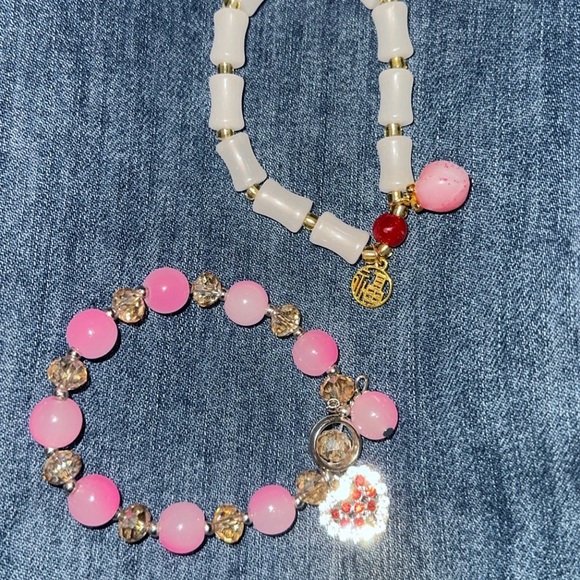 Set of two stackable beaded bracelets - Picture 2 of 2